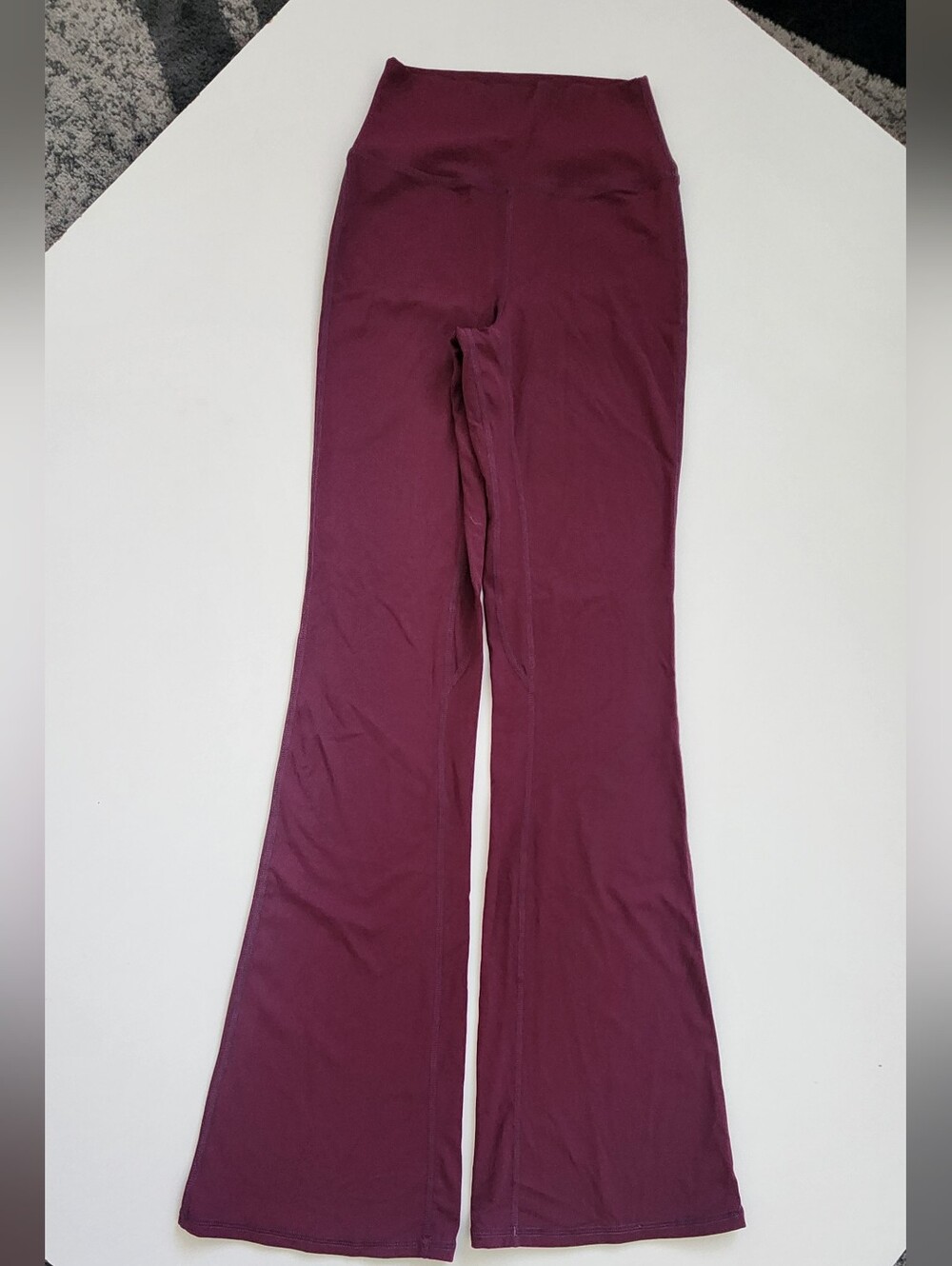 Sunzel High Waisted Flare Leggings Crossover Maroon Burgundy XS (0/2)